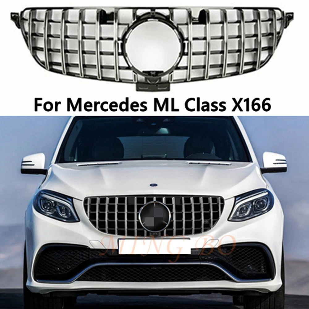 

FOR Mercedes-Benz ML W166 2012-2015 2016-2019 GT style front car facelift center Grille upper with camera hole