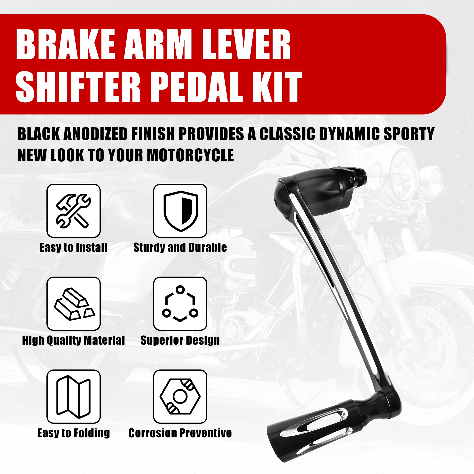 

CNC Aluminum Brake & Shift Pedal Kit for Harley Touring – 2008-2013 Electra / Road King / Street Glide / Trike