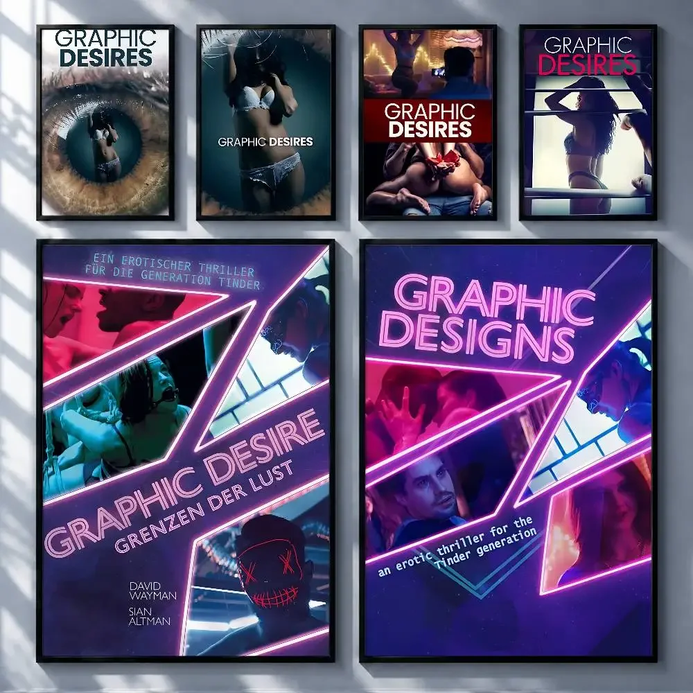 Aesthetic Movie Graphic Desires Posters Premium Self-Adhesive No Residue Wall Sticker for Home Office Bar Decor