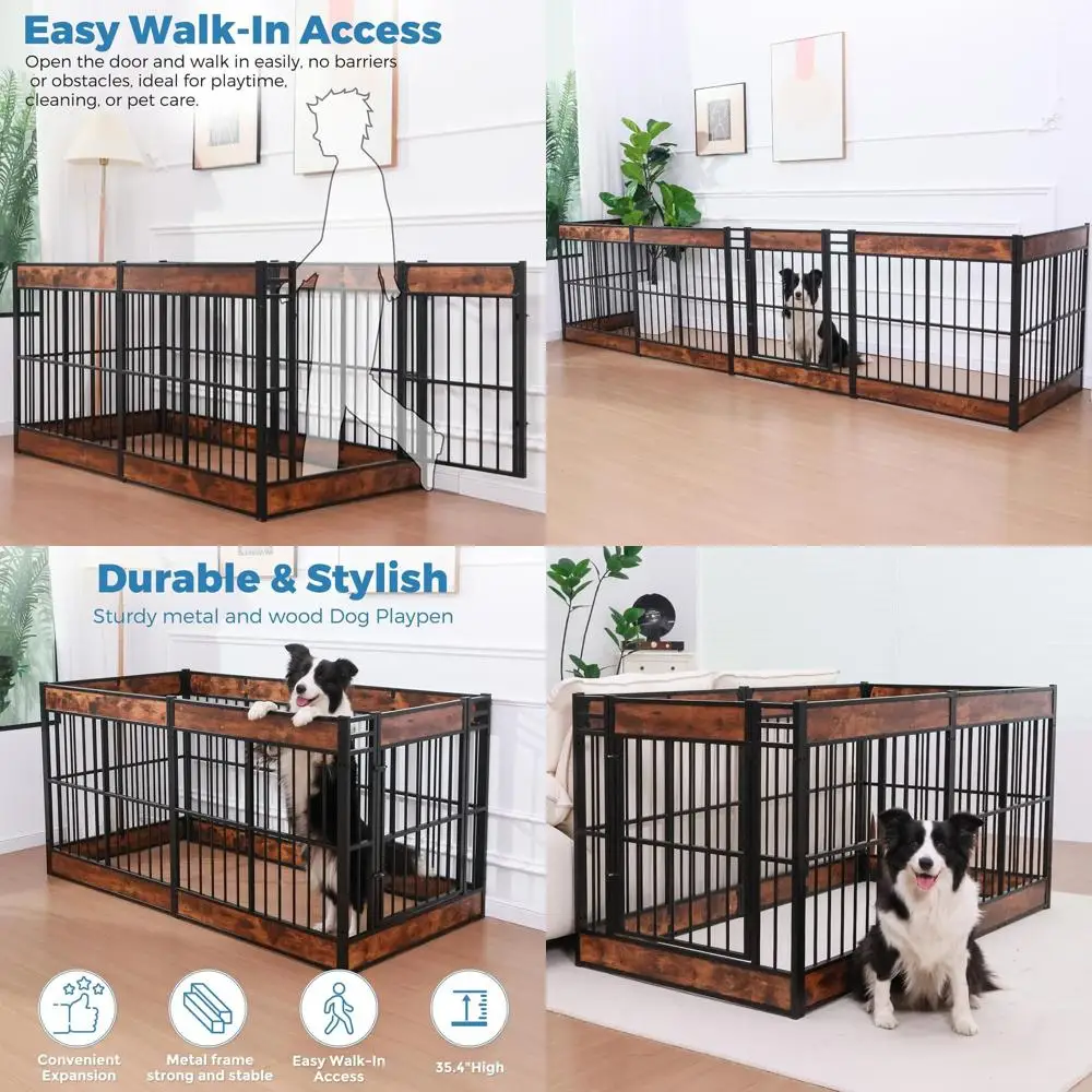 

35.4 Tall Indoor Dog Playpen, Durable & Safe, Stylish Puppy Pen for Home Use