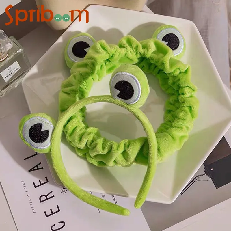 Cute Frog Makeup Headband Girls Plush Funny Fish Carrot Elastic Hair Bands Women Hair Accessories Colorful Sun Flower Hairband