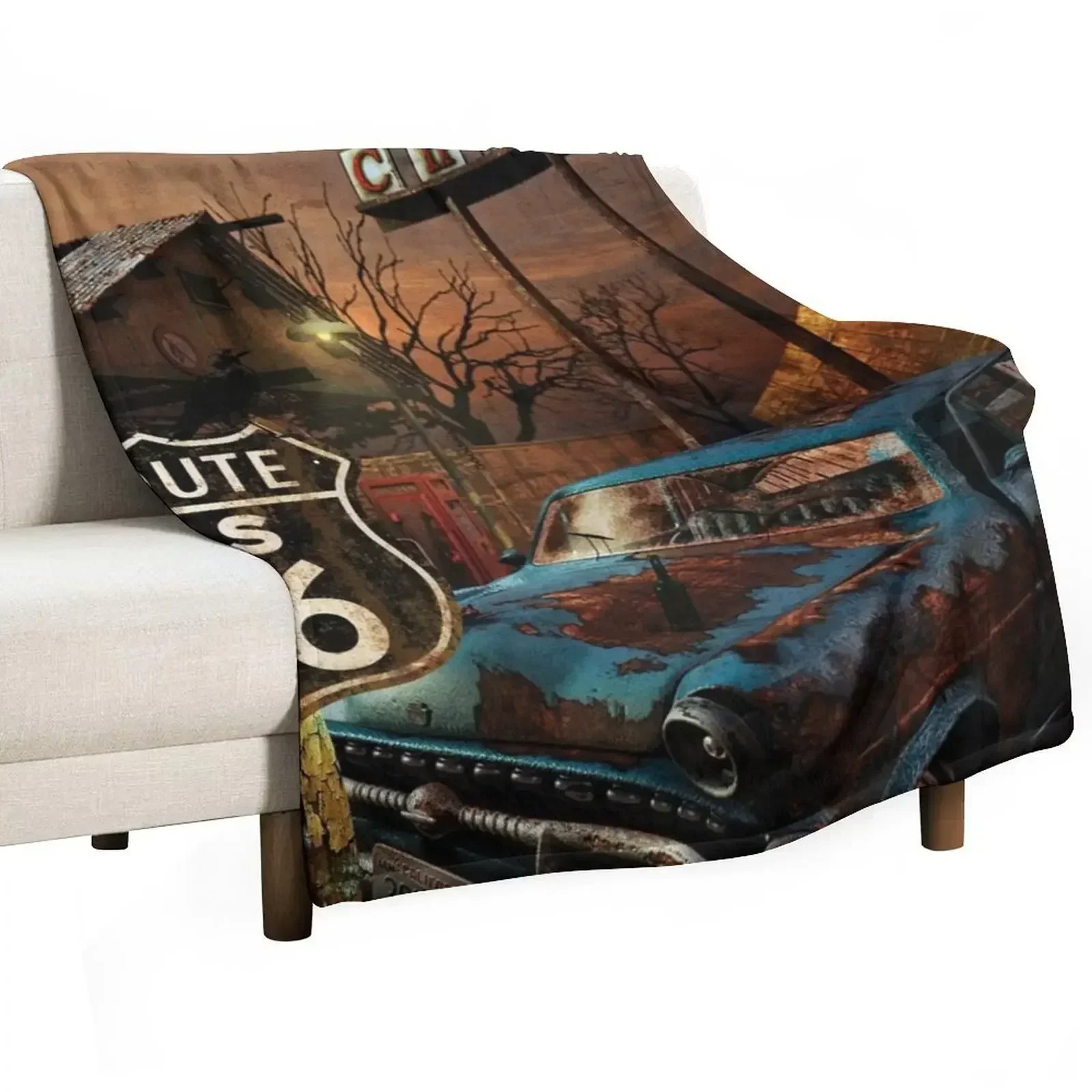 

ROUTE 66 Throw Blanket halloween Bed Blankets