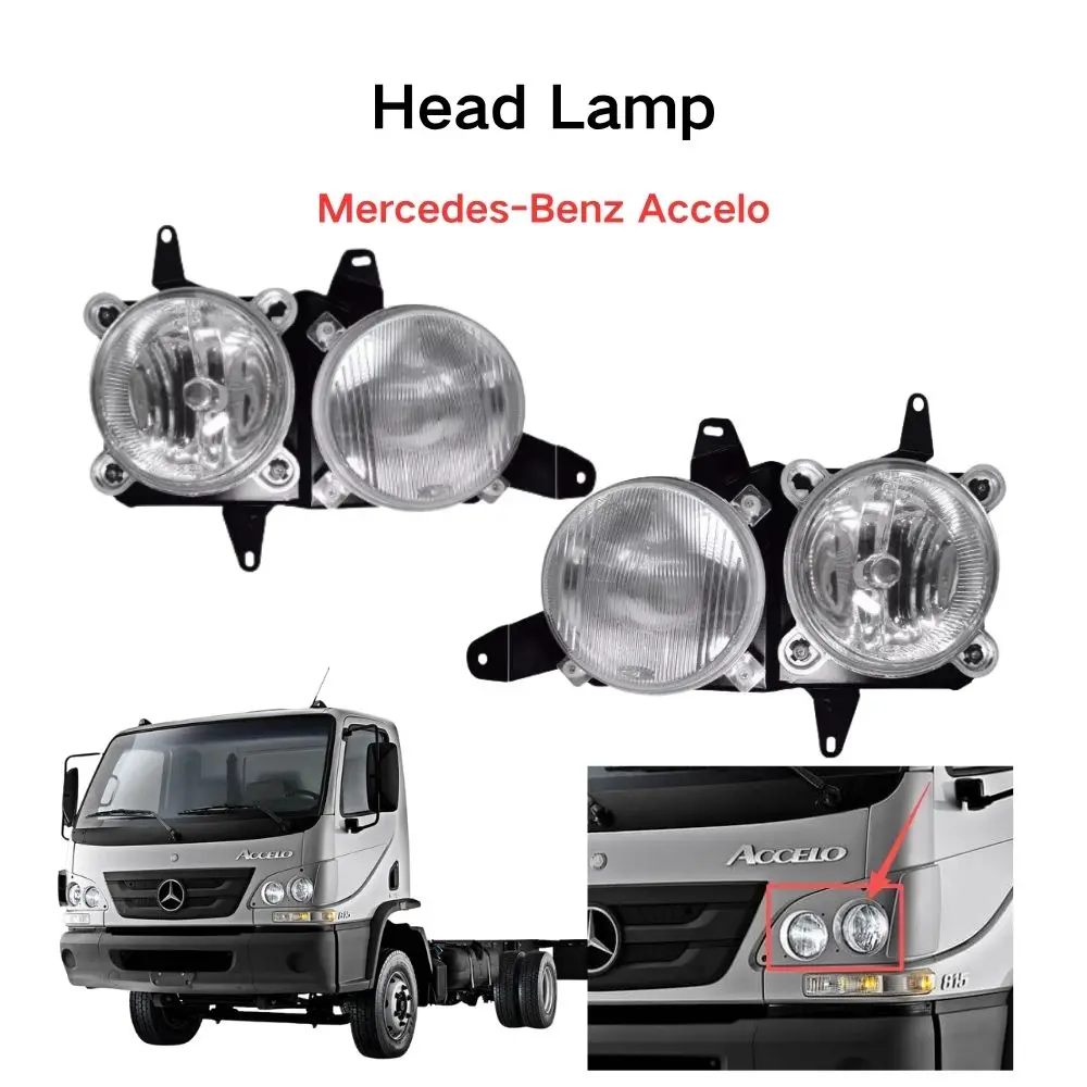 INSB 1 Pcs Front Head Lamp for Mercedes-Benz Accelo 815 / 915C / 1016