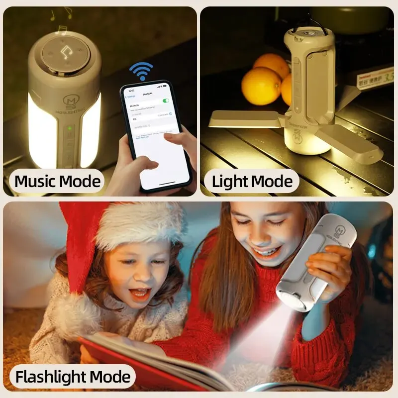 Bluetooth Sound Foldable Camping Light Charging Light Strong Light Flashlight Outdoor Tent Party Emergency Work Fishing Lanterns