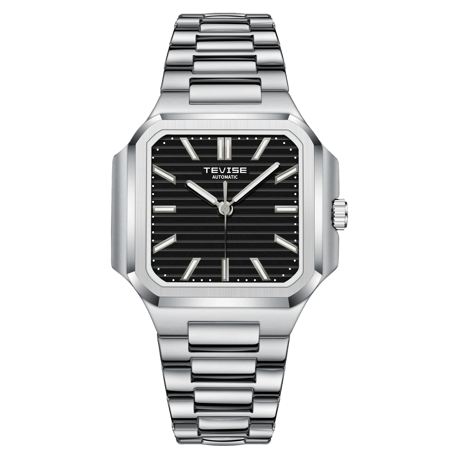 TEVISE Watch for Man Mechanical Movement Square Shape Case Stainless Steel Waterproof Fashion Top Brand Business Gift Clock view 3