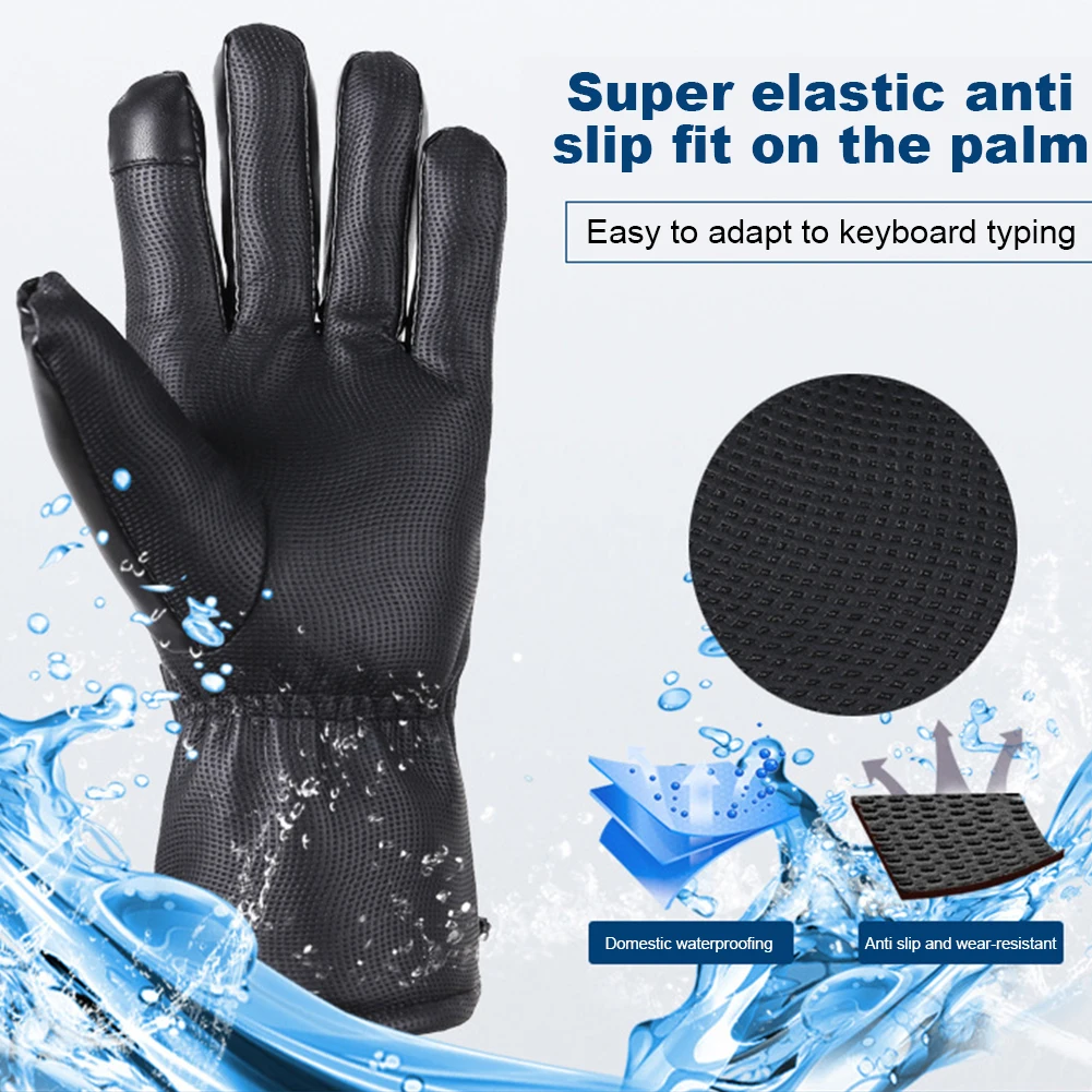 Guante con calefacción eléctrica para hombre y mujer, forro con batería recargable, para montar, esquí, snowboard, ciclismo, guantes finos