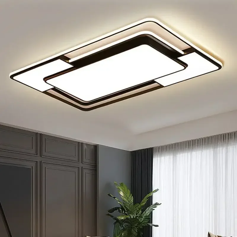 

Main ceiling lamp in the living room - simple and elegant Nordic LED pendant light square shape household lamp