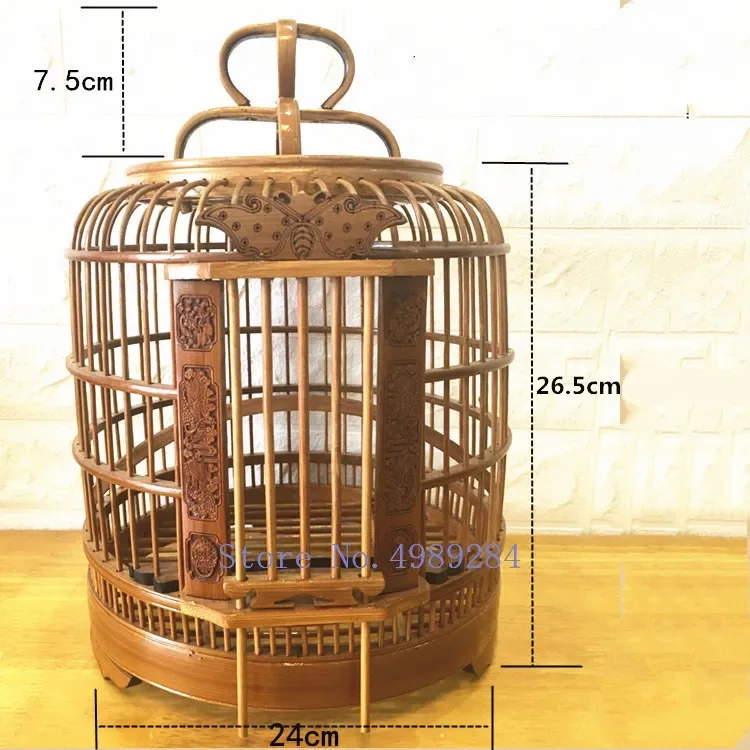 Bamboo Handmade Small Canary birdcage Bird house box Home Decoration Hanging ornament Feeding birds nest hoose outdoor