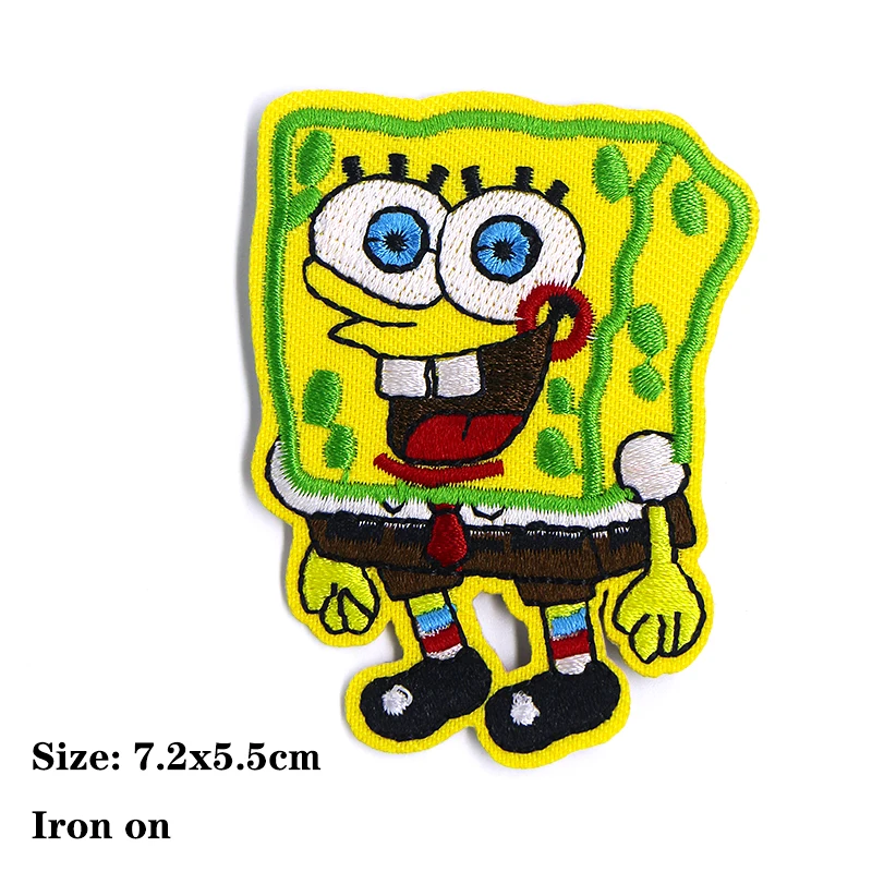 SpongeBob SquarePants Patrick Star Icon borduurwerk stoffen patches voor kleding DIY opstrijkbare patch op de stickers