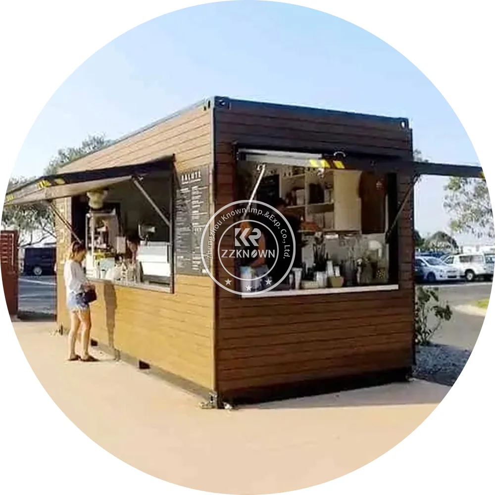 20 FT Customized Shipping Container Cafe Bar Mini Pop up Coffee Shop Restaurant Modified Prefab Container House