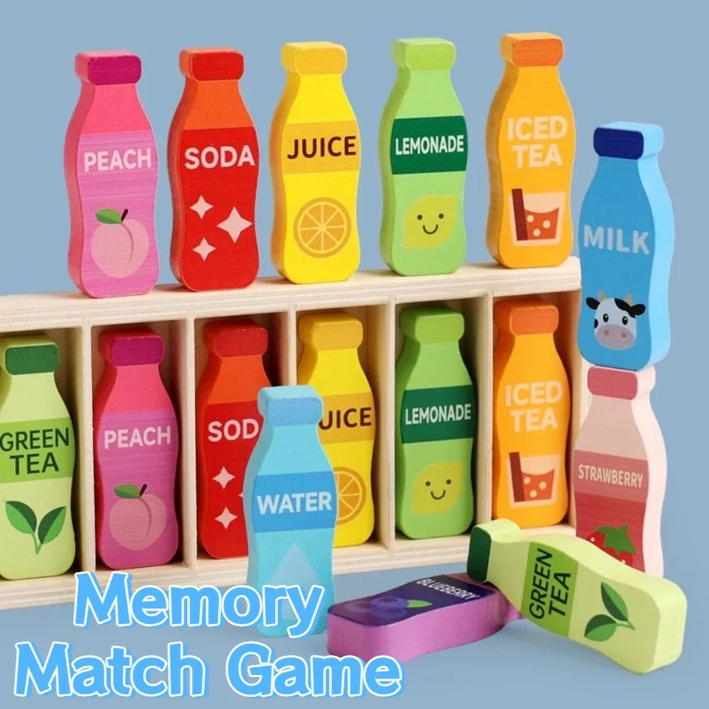 Jogo criativo de pensamento de garrafa, tema de bebidas, interativo montessori, classificação de cores, pensamento inovador, treinamento de memória