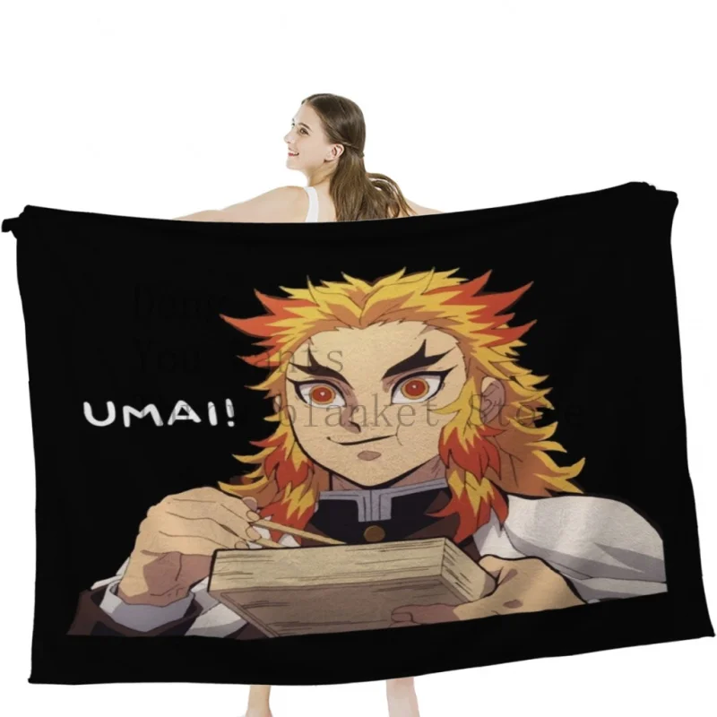 Rengoku Umai Throw Blankets Airplane Travel Decoration Soft Warm Bedspread