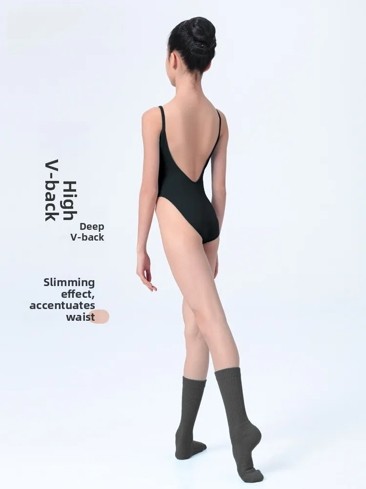 acão de Prática de Ballet Infantil com Alças de Cintura Alta, Roupa de Dança, Fitn, Respirável e de Alta Elasticidade p...