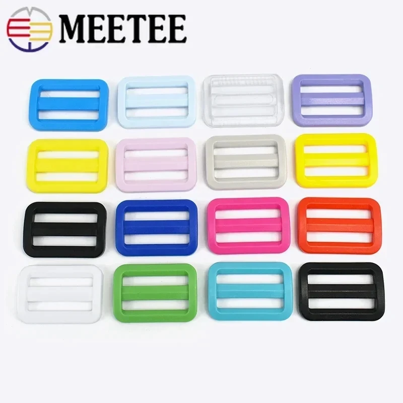 10/20Pcs Meetee 32/38mm Plastic Tri-Glide Slider Ring Buckles Bag Strap Dog Collar Webbing Adjust Buckle DIY Sewing Accessories