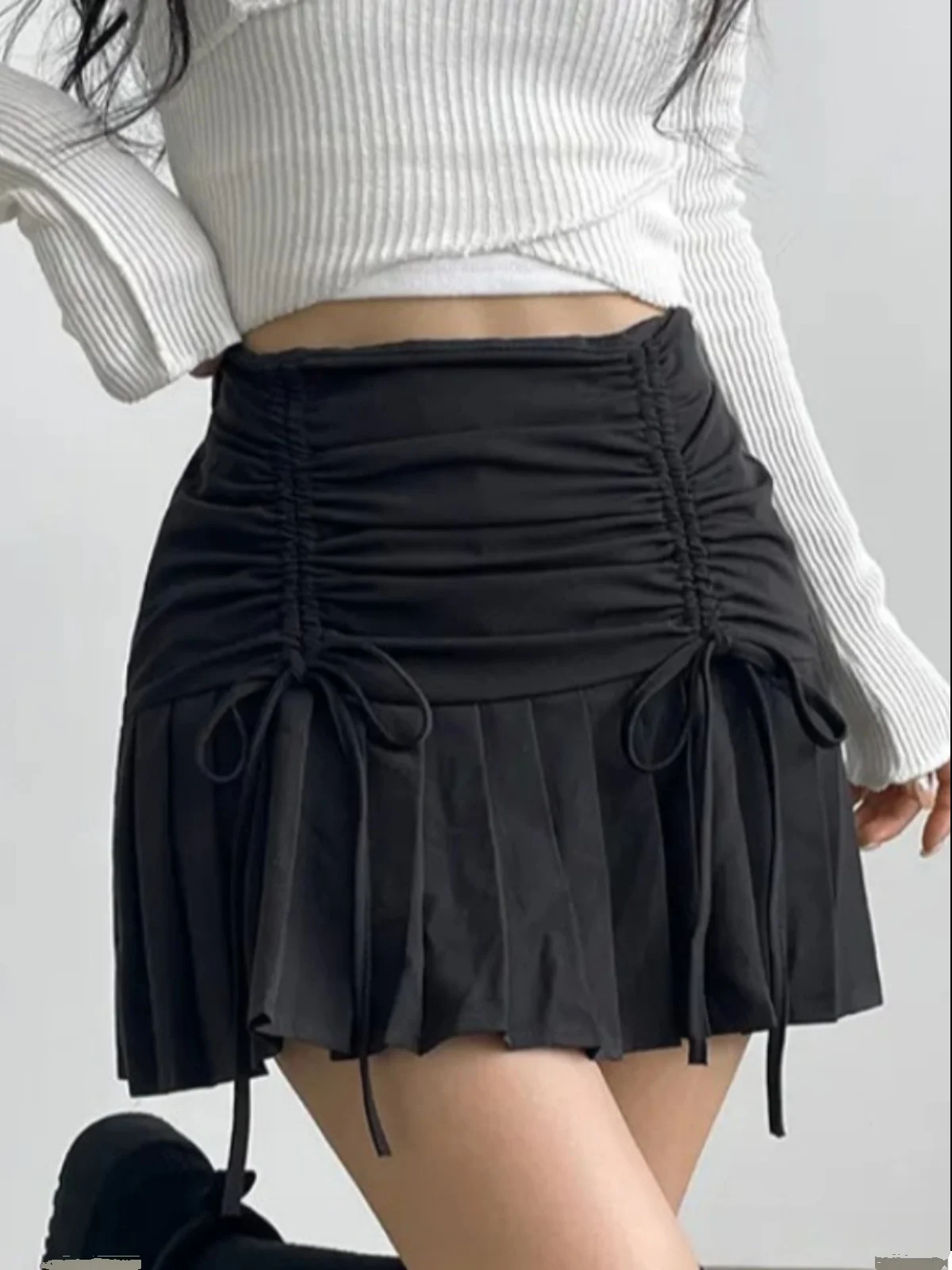 Koreaanse Sle Hoge Taille A-lijn Rok voor ort Vrouwen Dstring Plooirok Afslanken Veelzijdige Dames Faion