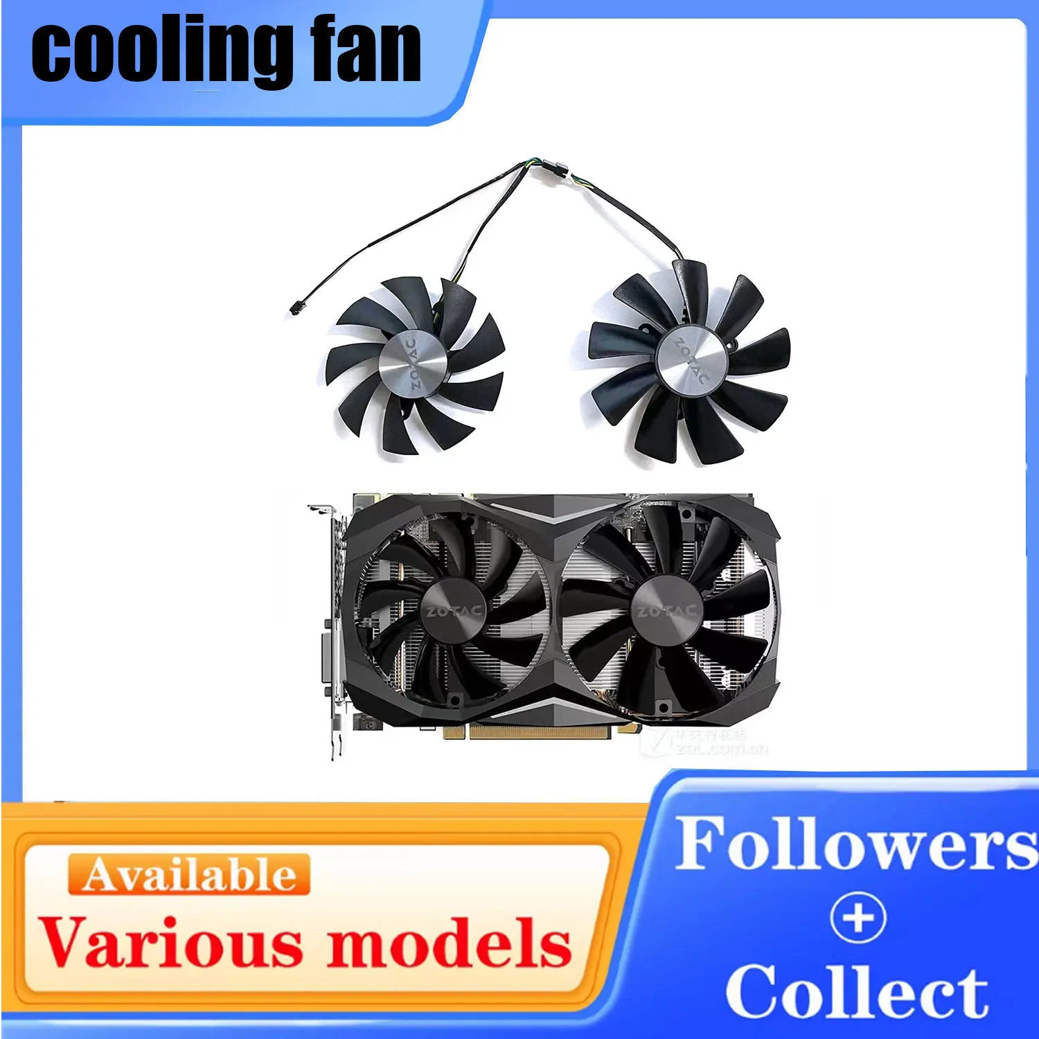 87MM GA92S2U GA92S2H 100MM GAA8S2U 4PIN for Zotac Geforce GTX 1080ti Mini 1070ti Mini 1060 Graphics Card Cooling Fan