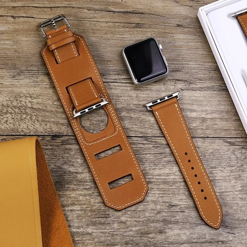 Leather Strap For Apple Watch Ultra 2 49mm Comfortable Bracelet For iWatch 11 10 9 8 7 6 5 4 SE 45mm 41mm 44mm 40/42/46mm Correa