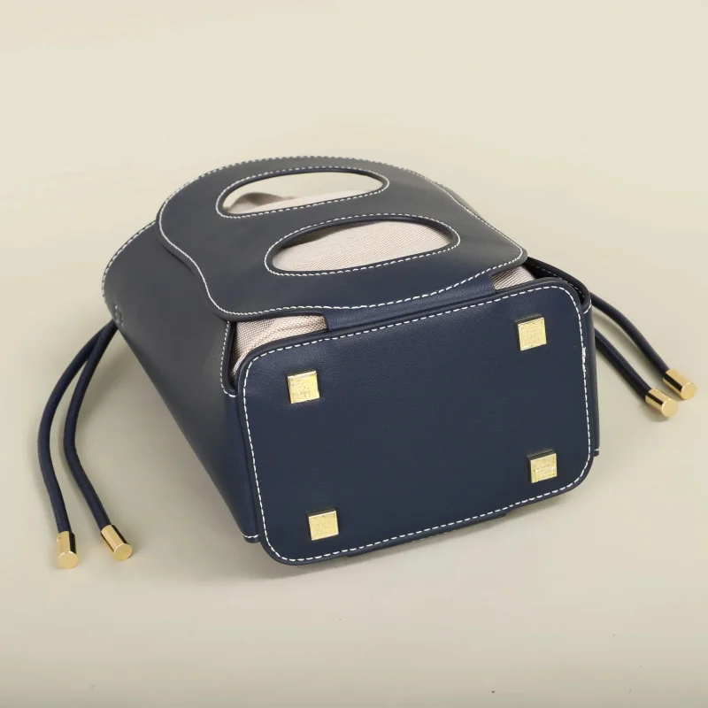 Chic Women's Crossbody Bucket Bag, Luxury Design Simple Atmosphere Hollow Design Shoulder Bag image 5