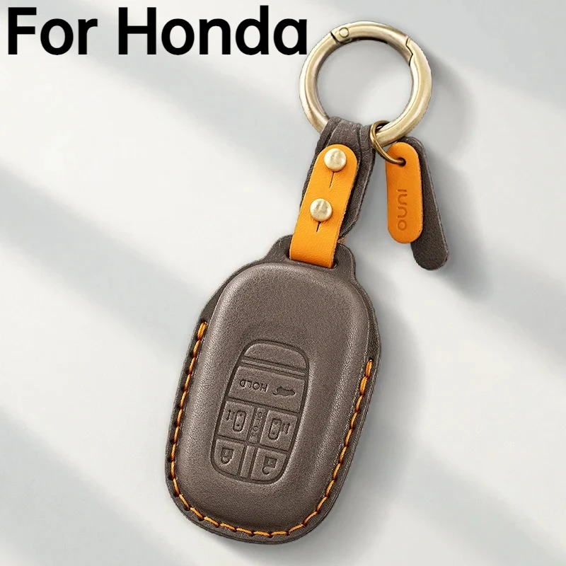 Luxury Genuine Leather Anti-Scratch Key Fob Cover Full Protection For Honda STEPWGN RP6 RP7 RP8 Odyssey Freed Elysion