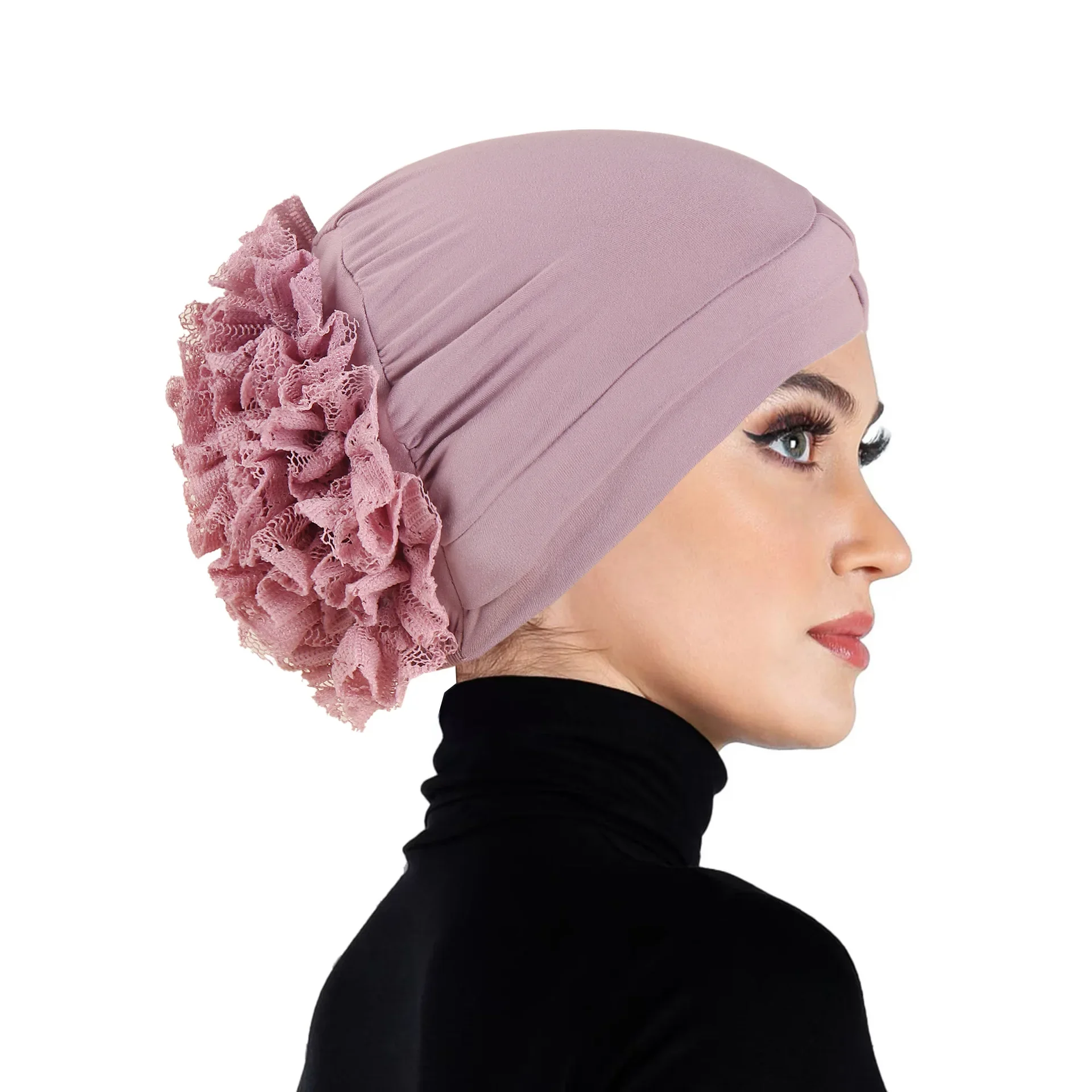 

Forehead Cross Beanies Flower Bonnet Muslim Inner Hijab Hat Women Headscarf Cancer Chemo Cap Hair Loss Head Wrap Turbante Mujer
