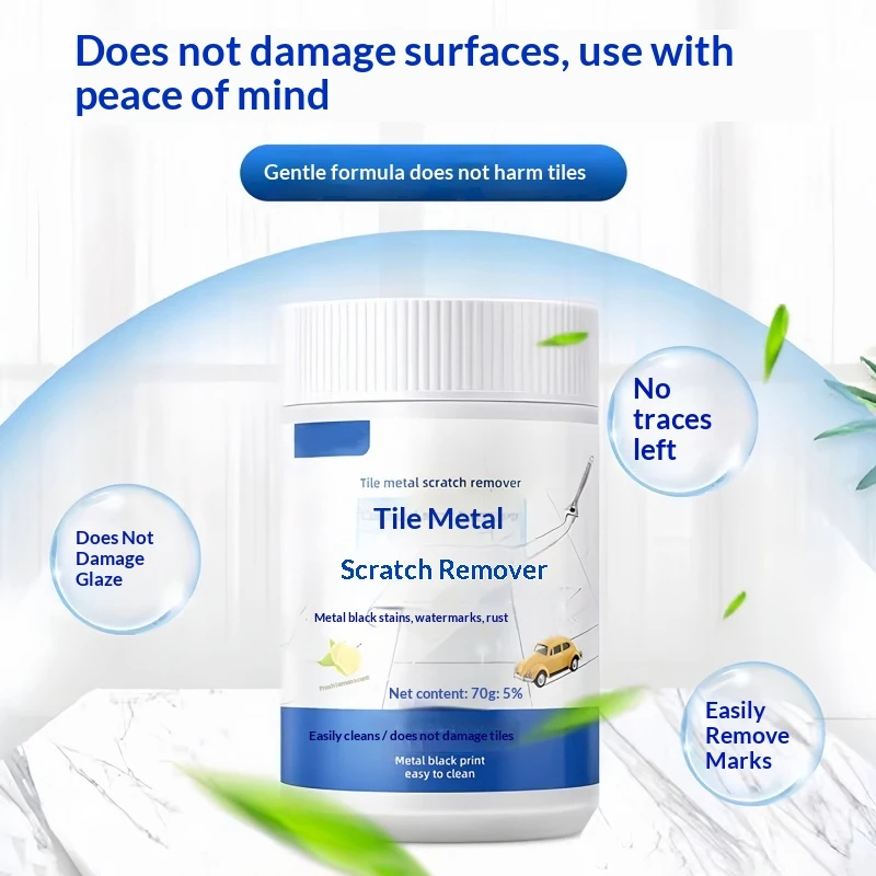 Tile Scratch Remover, Removes Scratches, Metallic Black Marks, and Cleans, Repairs, and Renovates Glazed Tiles.