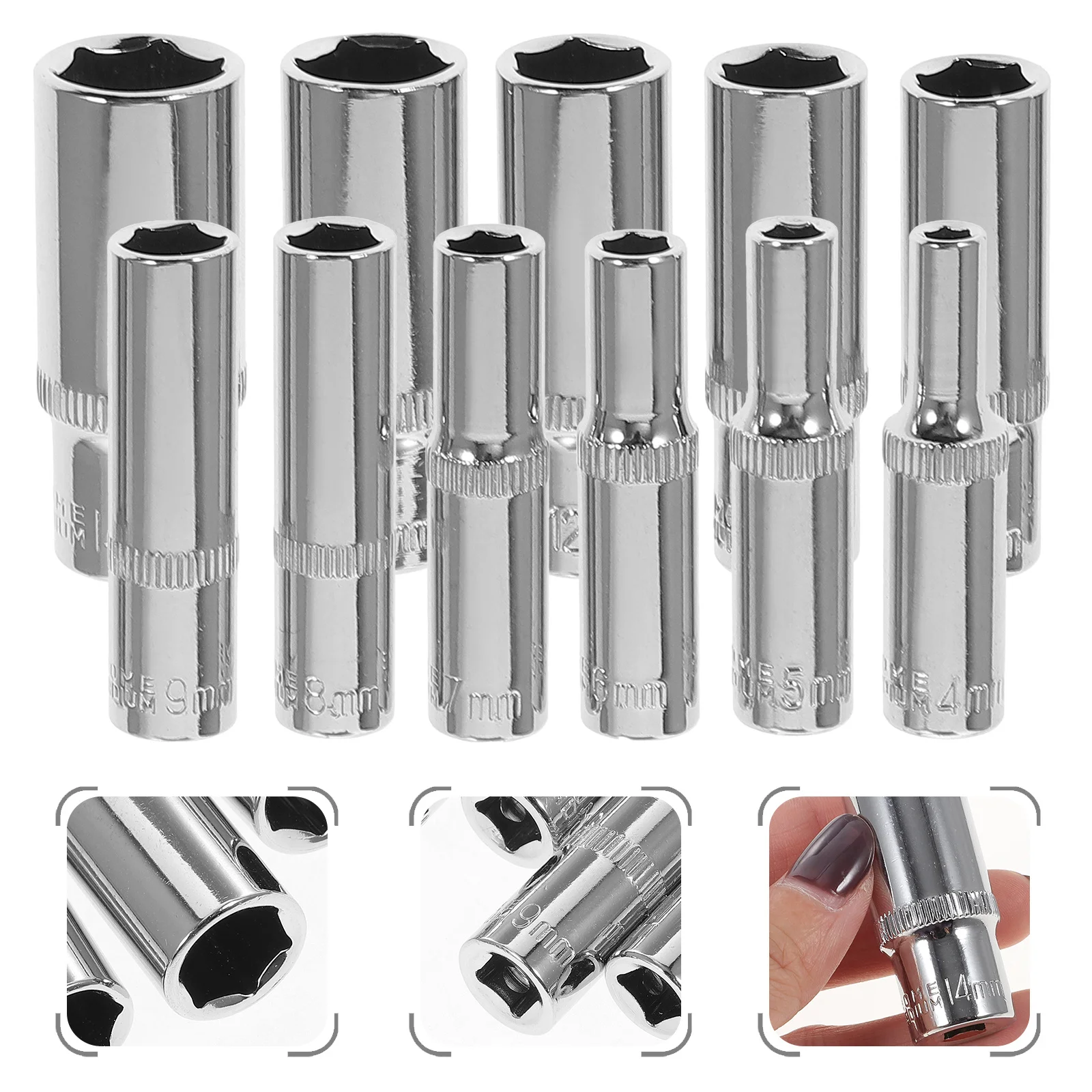 

1 set 1/4 Inch Drive Socket Set 4-14Mm High Grade Steel Repair Tool For Mechanics Assorted Socket Set Manual Tool Hand Tools