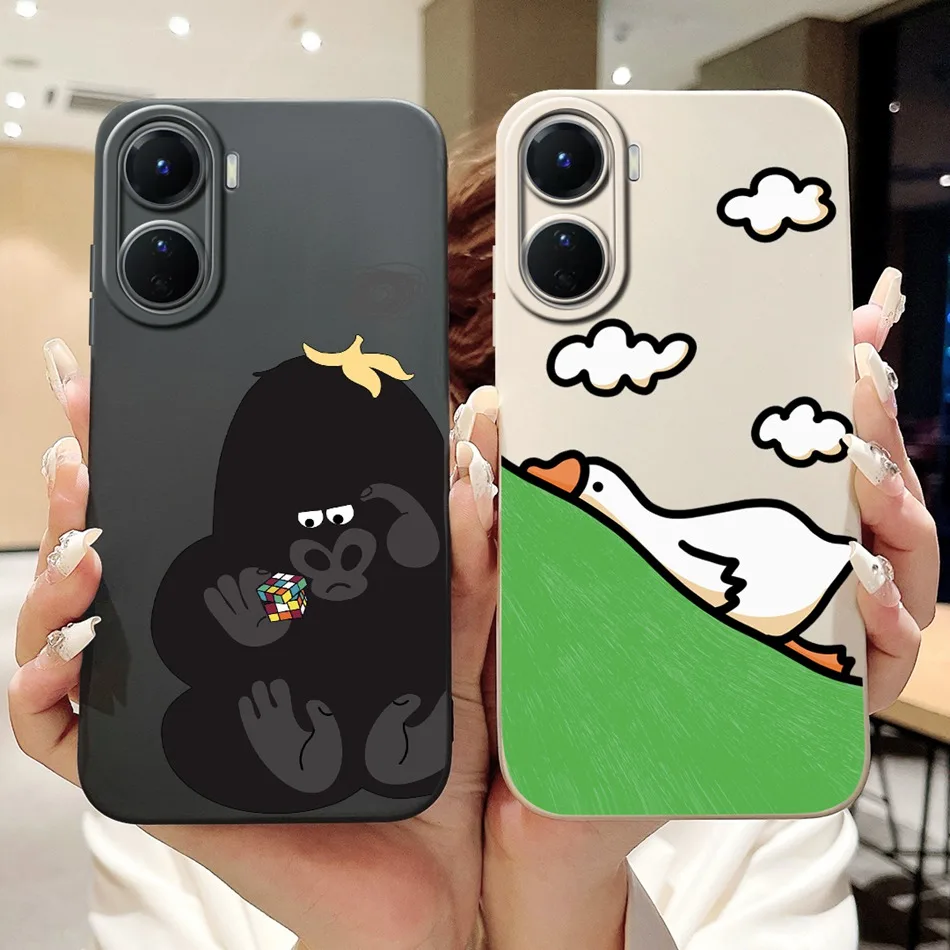 For Vivo Y16 Case Vivo Y56 VivoY16 4G V2204 V2214 V2225 Cute Panda Rabbit Cartoon Soft Silicone Lens Protective Phone Cases