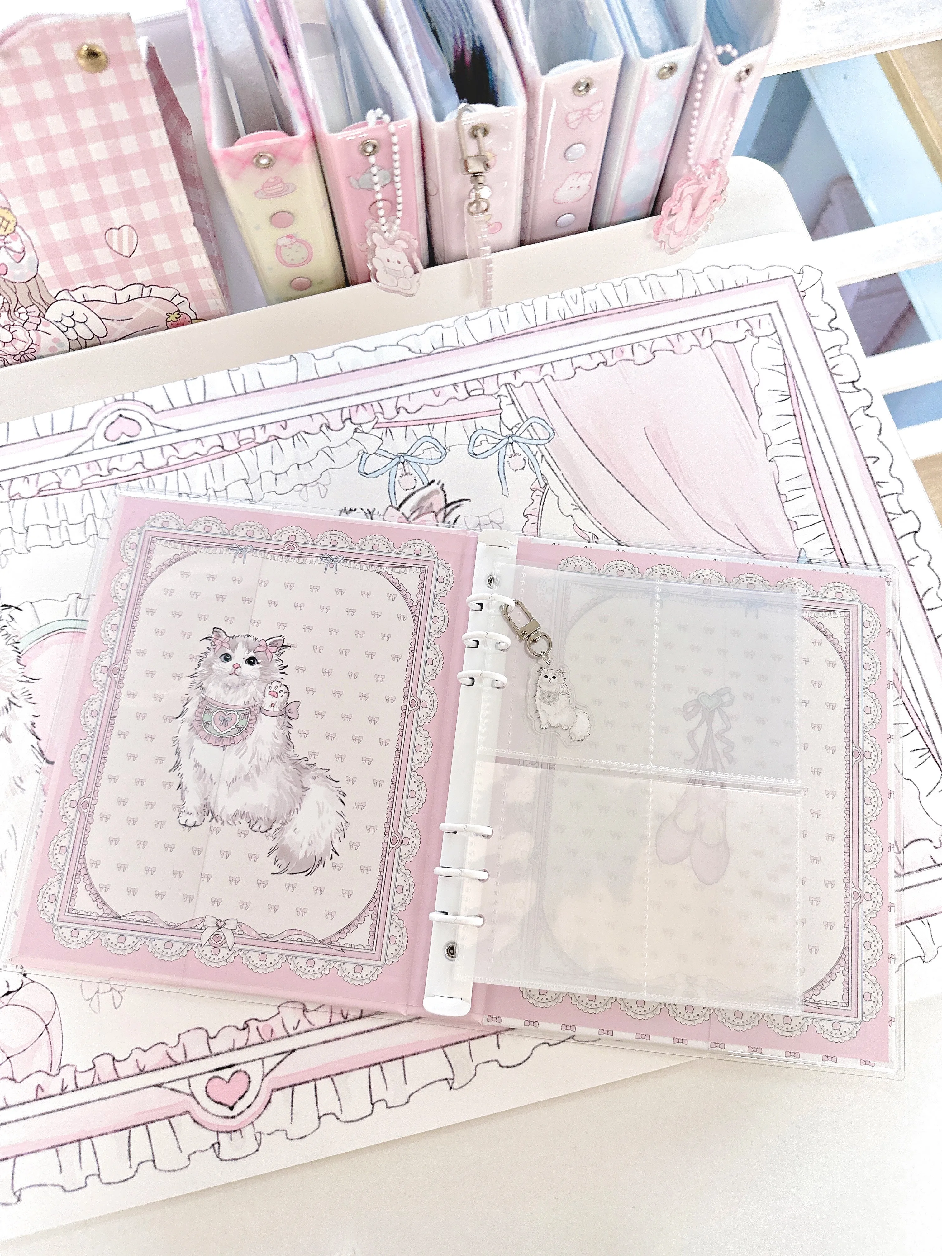 Cute Ragdoll Binder A5 4 Grid 3inch Photocard Holder Idol Photo Collect Book Card Album for Polaroid instax Girl Gift