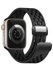 Silicone Strap for Apple watch band 49mm 45mm 44mm 42mm 40mm 41mm magnetic Bracelet Correa iWatch Series 9 8 SE 7 6 5 4 3 Ultra