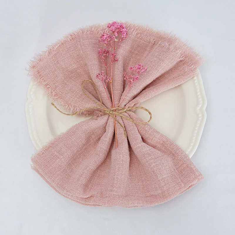 50PCS Cotton Gauze Napkins Table Decor 32x32cm Soft Comfortable Various Size Handmade Custom for Dining Wedding Event Designing