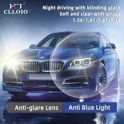 CLLOIO Women Wen Anti-Glare Driving Lens Anti-Blue Light Myopia Hyperopia Customizable Prescription Lenses 1.56/1.61/1.67/1.74