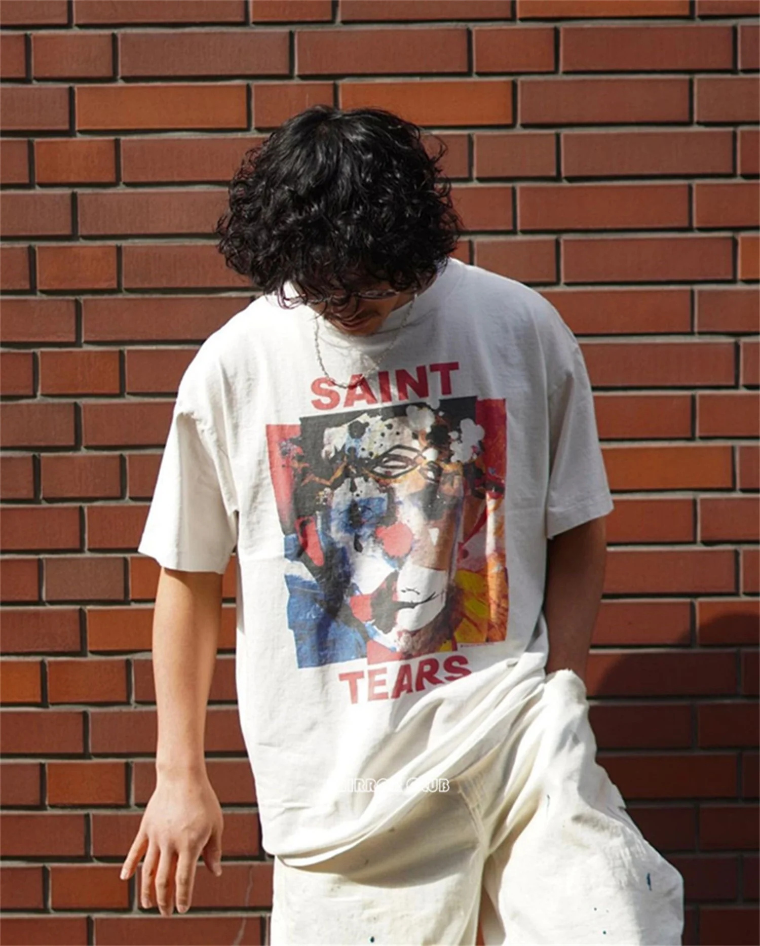 

Винтажная брендовая модная уличная одежда в стиле ретро, качественная хлопковая Футболка большого размера с принтом клоуна и граффити в стиле High-Street