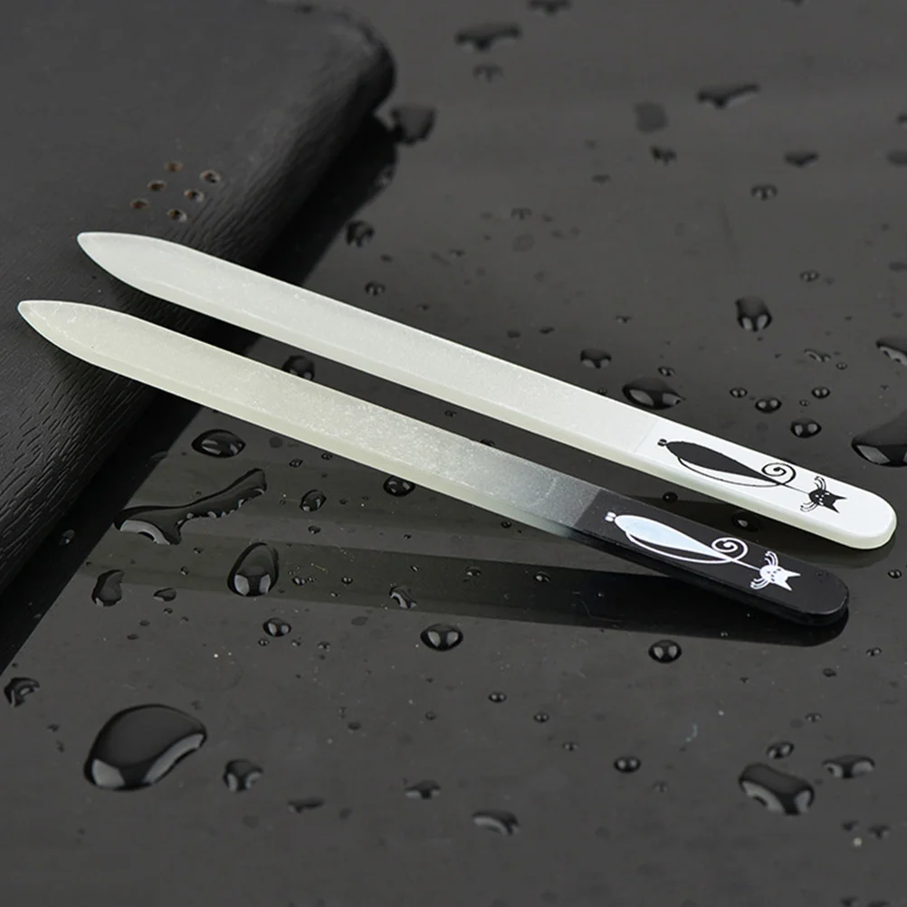 

1Pcs Crystal Glass Nail Files Smooth Fine Rough Surface for Natural False Nails Manicure Buffer Emery Board