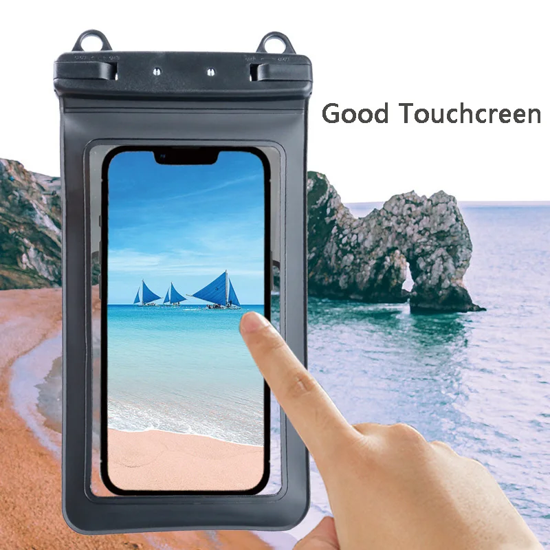 Waterproof Phone Pouch Drift Diving Swimming Bag Underwater Dry Bag Case Cover For Phone Water Sports Beach Pool Skiing 7.5 inch