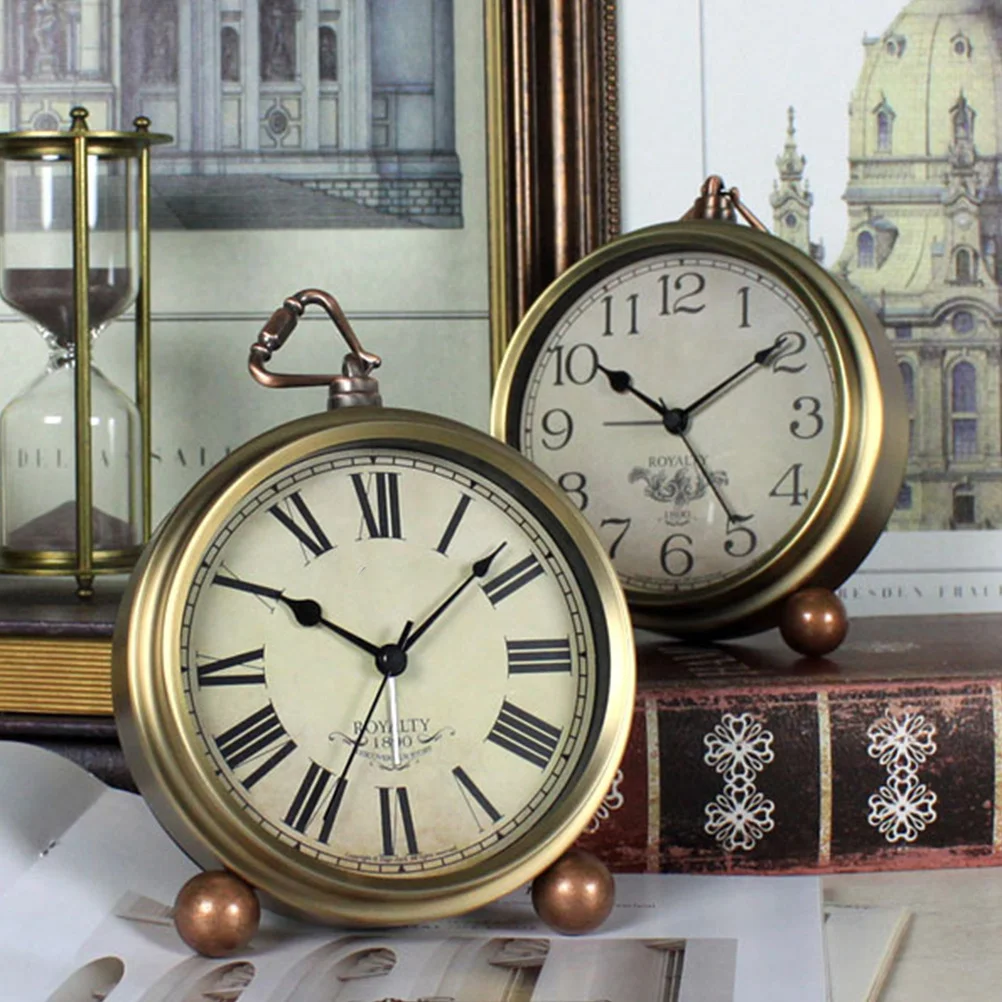 

Retro Vintage Table Clock Silent Mute Desktop Alarm Clock Creative Home Decor Unique Exquisite Gift for Friends and Family