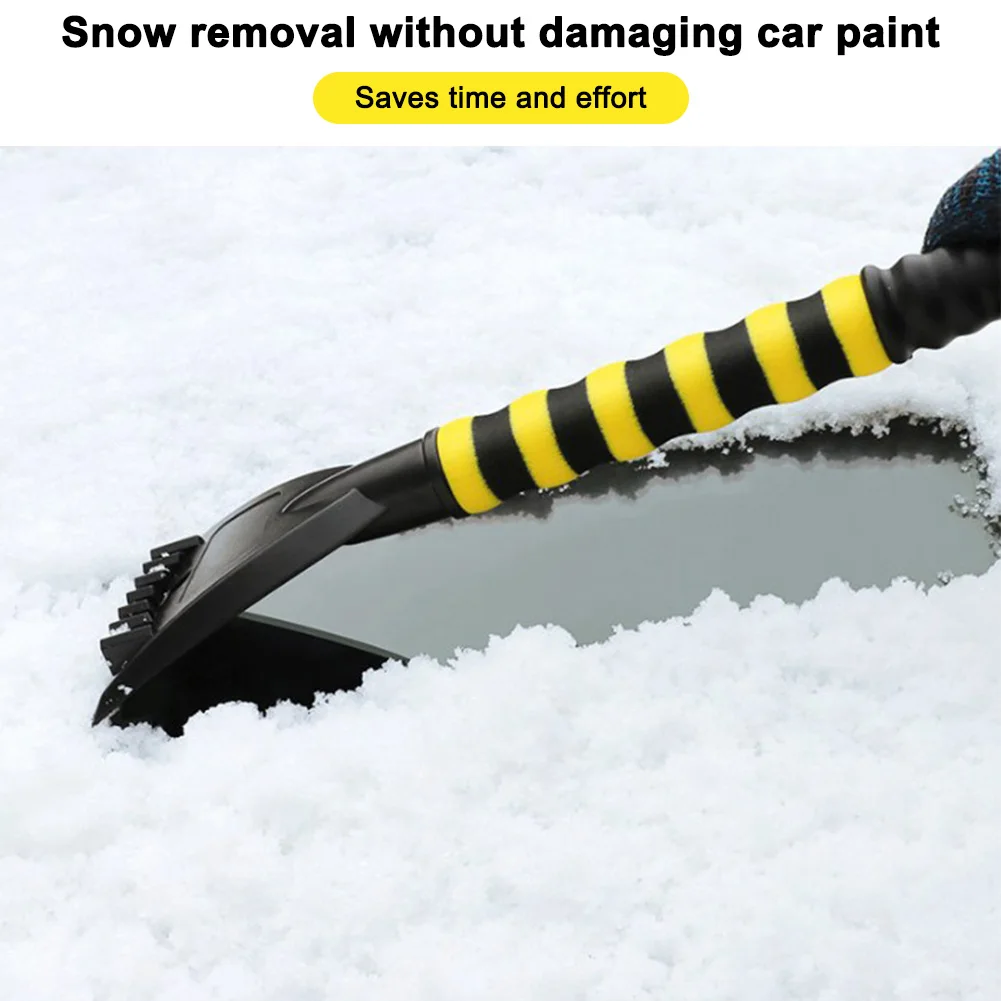 Snow Shovel with Detachable Ice Scraper Ergonomic Handle and Snow Guide for Effective Snow Cleaning and Removal