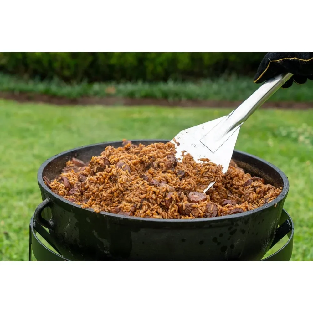 1740A طباخ جامبلايا خارجي من الحديد الزهر، أسود