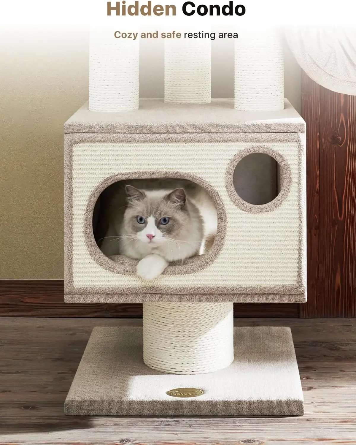 Maine Coon Cat Tree Tower для домашних кошек для больших взрослых, высота 44,5 дюйма, уникальное современное кошачье дерево с гамаком, универсальная когтеточка |