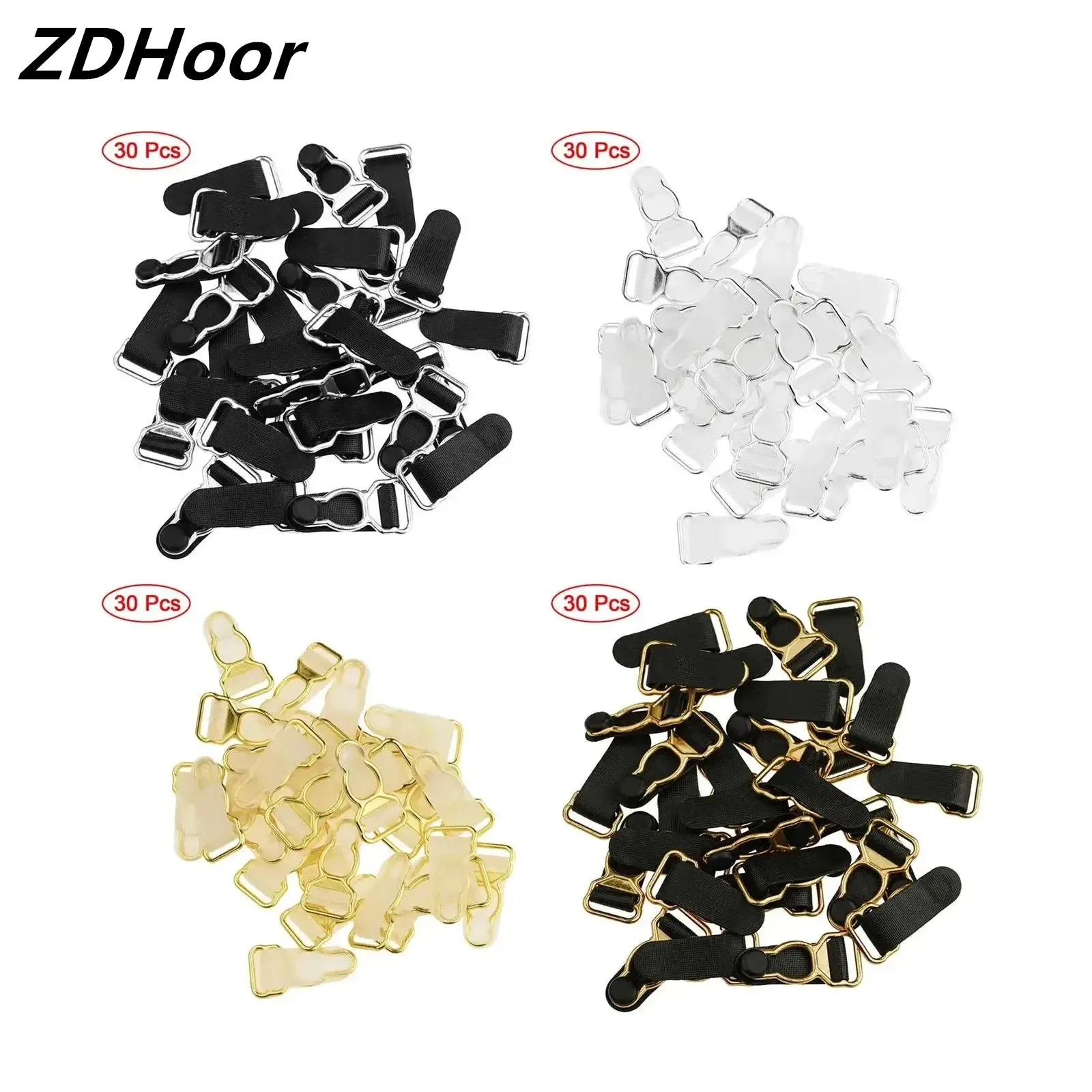 

30Pcs Straps Clips Underwear Plastic Corset Leg Garter Belt Clip Hooks Suspender Ends Cuff Stockings