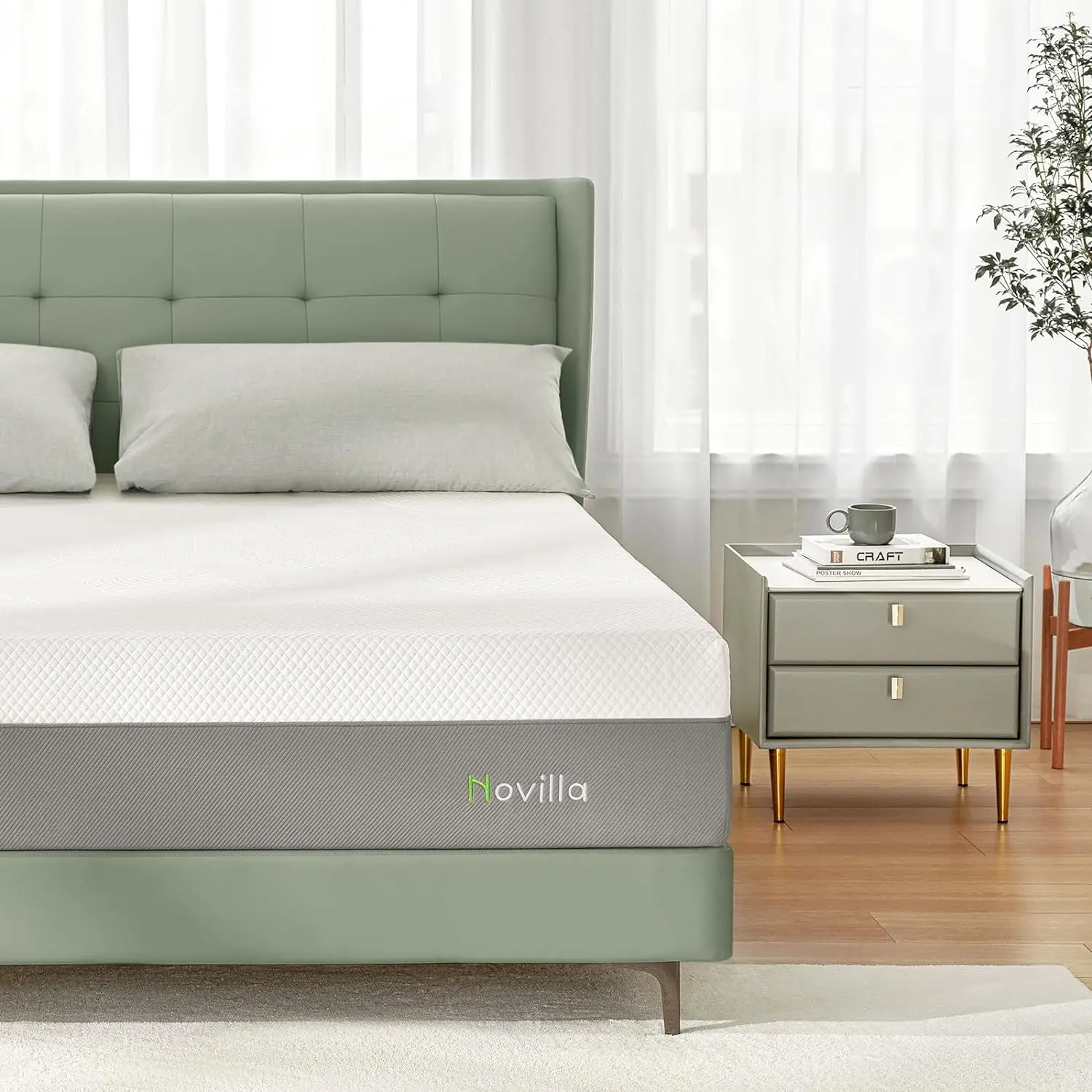 

Novilla King Size Mattress, 10 Inch Gel Memory Foam Mattress for Cooler Night‘s Sleep & Enhanced Support, Medium Firm