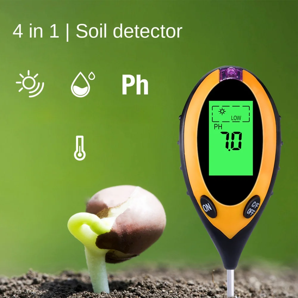 

Прибор для измерения pH почвы, 4 в 1, устройство для определения влажности почвы