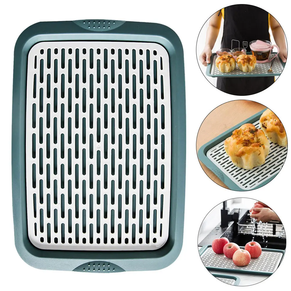 

1pc Draining Tray Double Layer Pp Material Kitchen Sink Storage Rack Fruit Vegetable Washing Plate Water Drain Basket