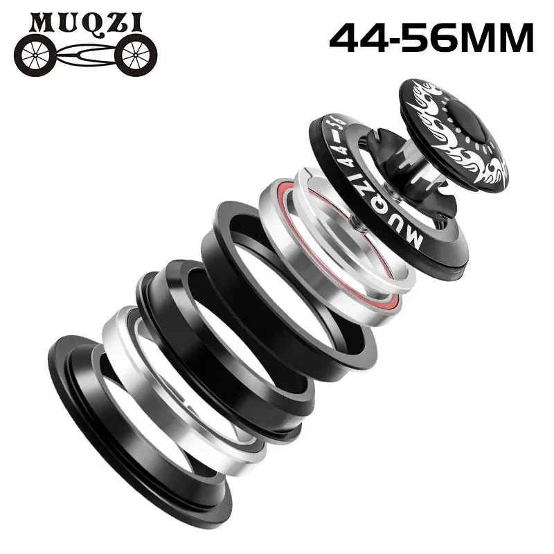 

MUQZI Mountain Bike Black 44-56mm Tapered Headset EIEIO Aluminum Alloy Bearing Conical Bowl Set 121g Road Bicycle Parts