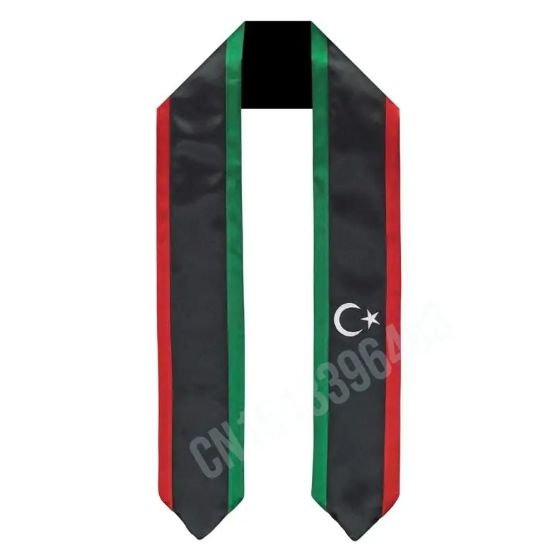 

Шарф с флагом Ливии, топ с принтом, выпускной пояс, палантин, аксессуар для международной учебы за рубежом для взрослых, унисекс, вечерние аксессуары