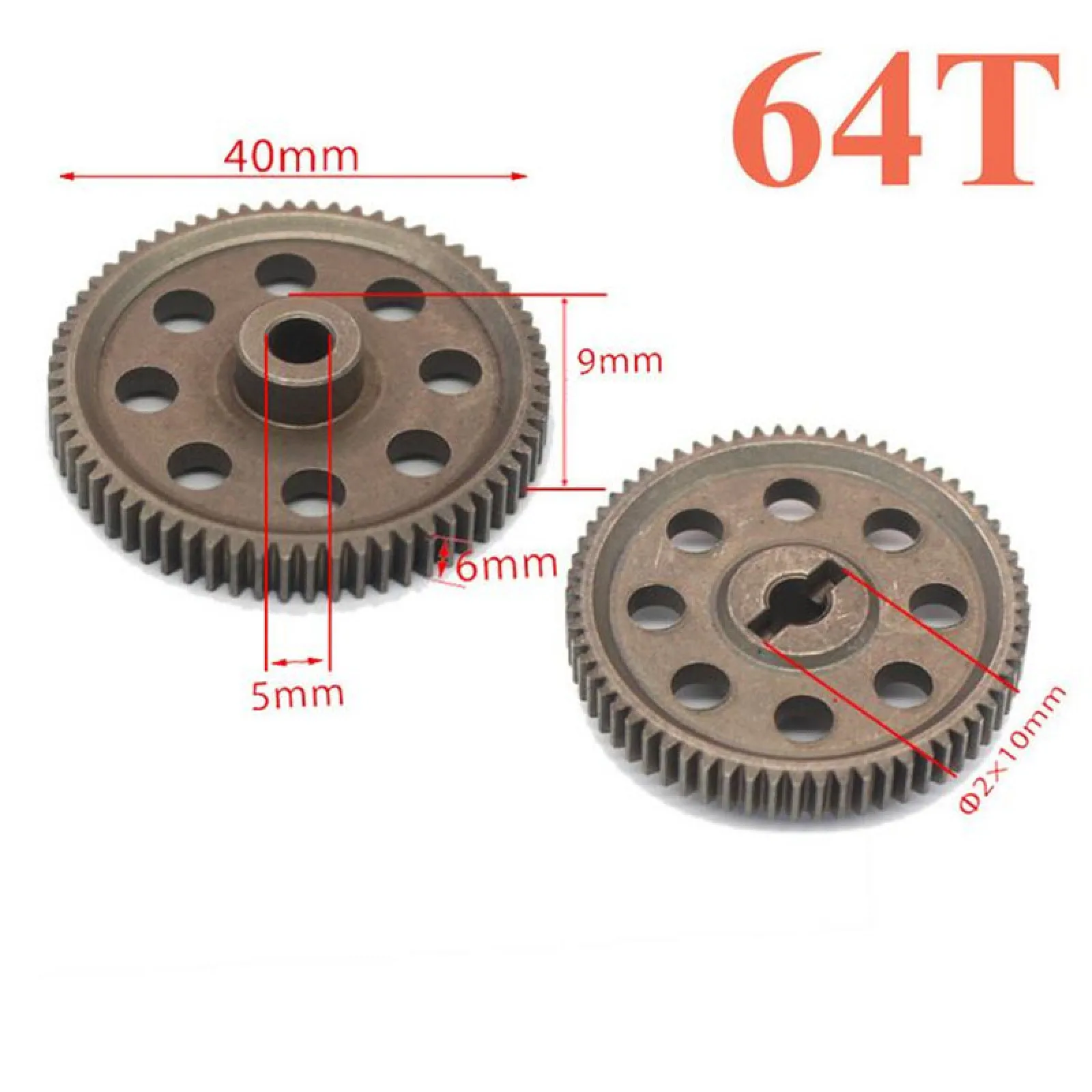 M0.6 5mm 64T y M0.6 3.175mm 17T 21T 26T 29T engranaje de Motor de Metal de acero para Hsp 94123 94111 94107 94170 piezas de coche modelo RC