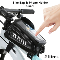 Bicycle Bag 2L Bike Frame Bag Handlebar Mtb Touch Screen Cycling Top Tube EVA Shell Waterproof Phone Holder Bicycle Accessories