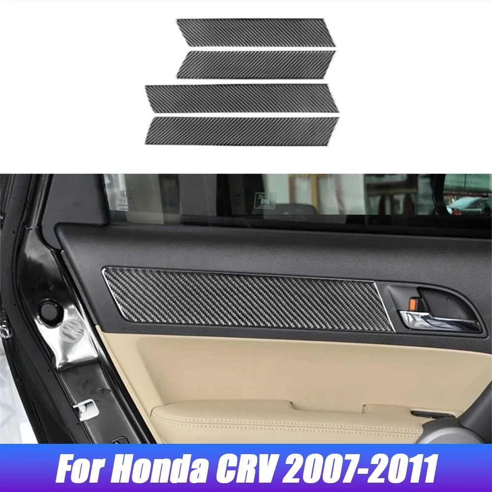 

For Honda CRV 2007 2008 2009 2010 2011 Accessories Soft Carbon Fiber Interior Car Door Window Panel Strip Cover Trim Decoration