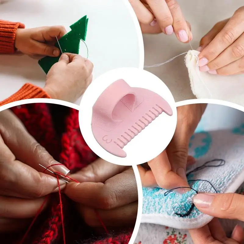 دليل التماس الخياطة اليدوية كشتبان منصات الخياطة اليدوية حماية الإبهام أداة قياس الإبرة لفنون نسيج اللحف