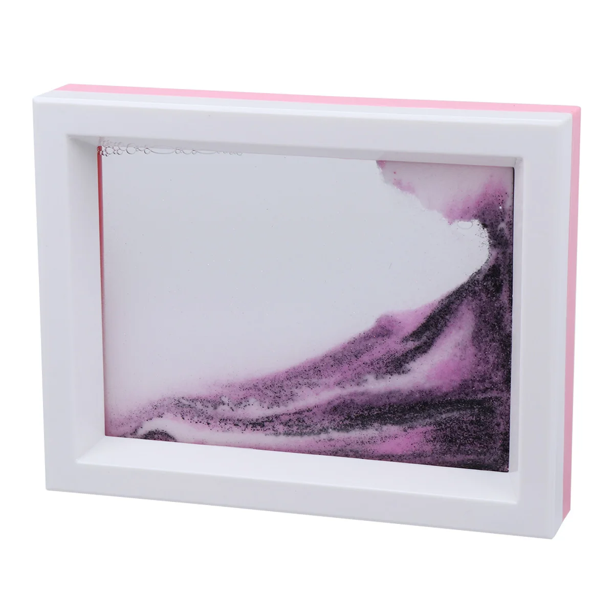 1 قطعة ثلاثية الأبعاد الرمال المتحركة اللوحة مكتب الديكور تدفق ديكور للمنزل طاولة مكتبية مكتب أسود أبيض وردي رسم سقوط الرمال الرمال الفن #2