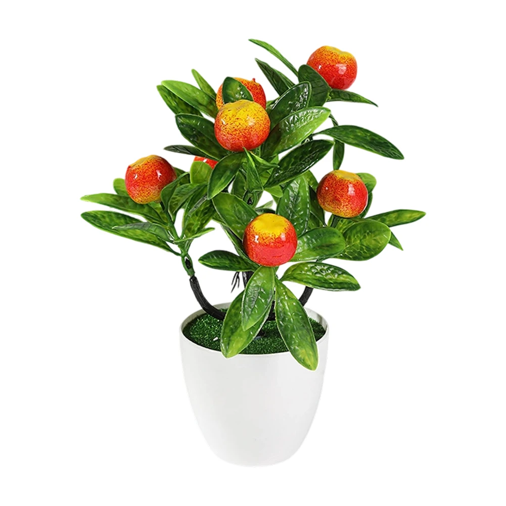 Living Room Decor Fake Potted Plant Realistic Fruit Look Realistic Leaves Year-round Use for versatile Bonsai For Indoor Use